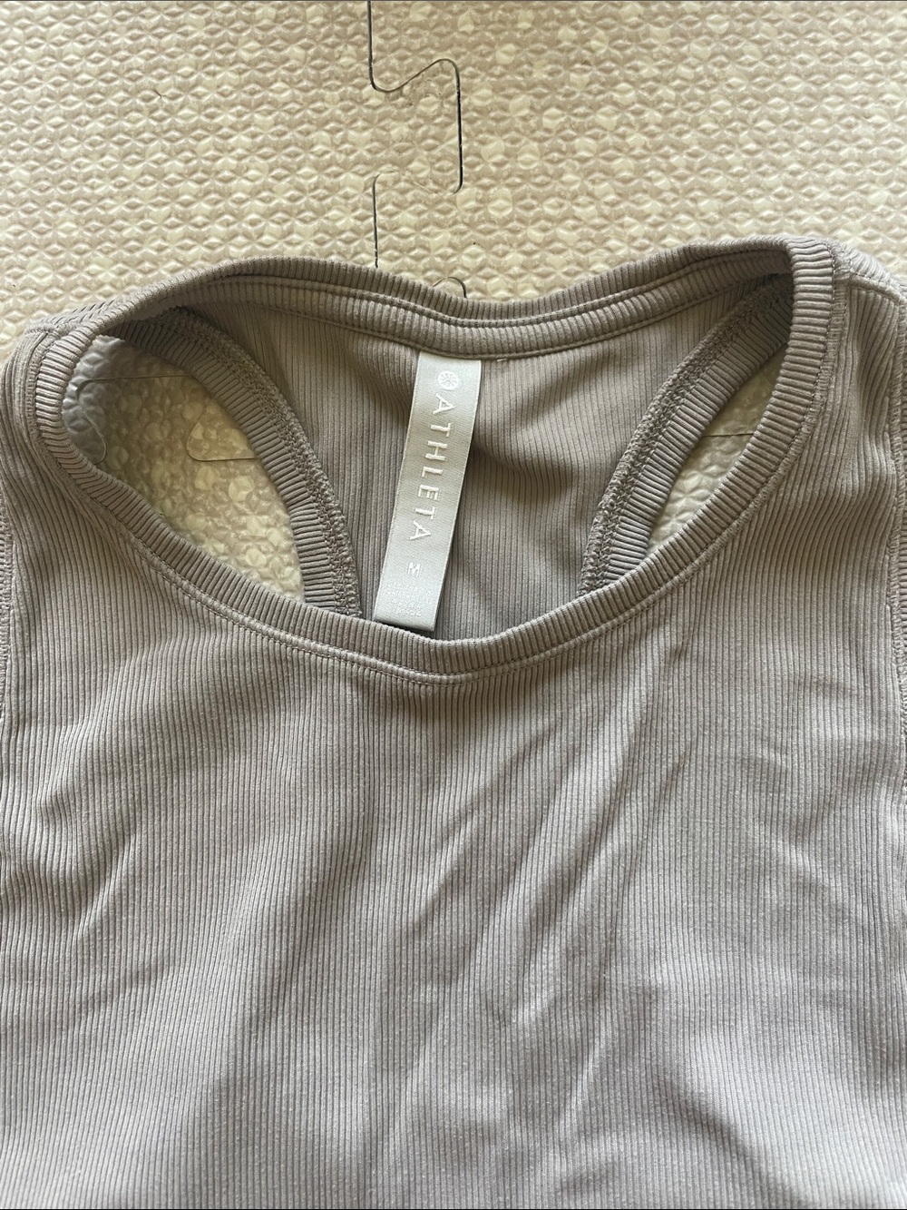 Athleta Brown Ribbed Racerback Crop Tank - Picture 2 of 6